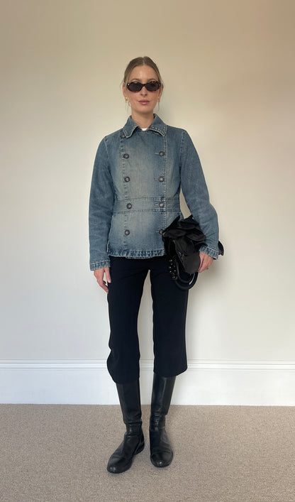 Vintage denim double breasted jacket