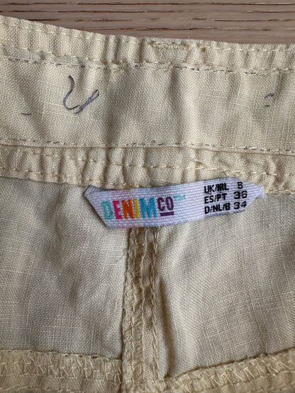 SALE vintage linen butter yellow capris
