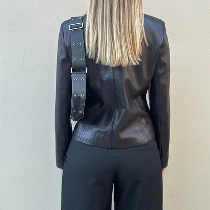 Vintage 00s black leather jacket
