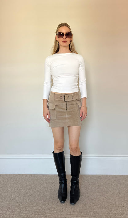 Vintage leather square toe boots