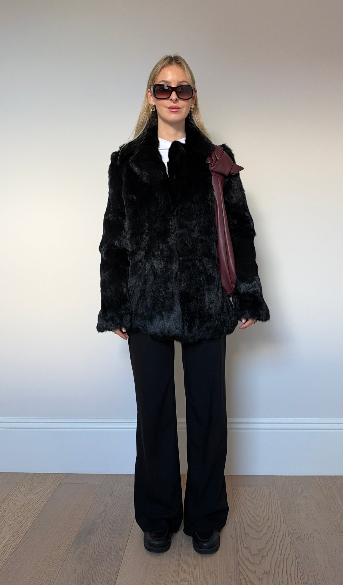 Vintage Black real fur jacket