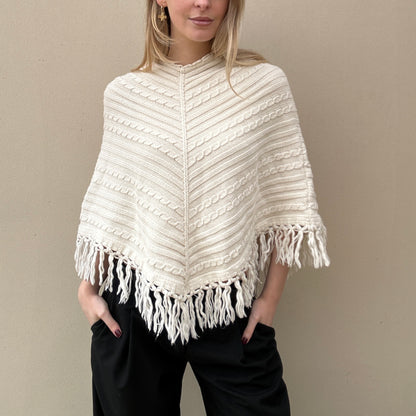 Vintage cream poncho