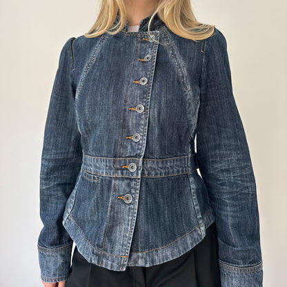 Vintage denim asymmetrical jacket