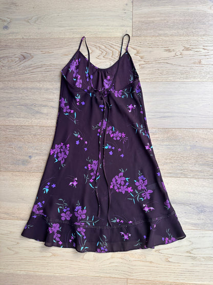 SALE Vintage purple sheer floral dress