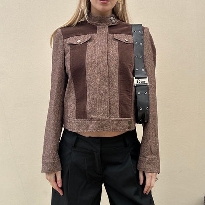 Vintage 90s tweed biker jacket