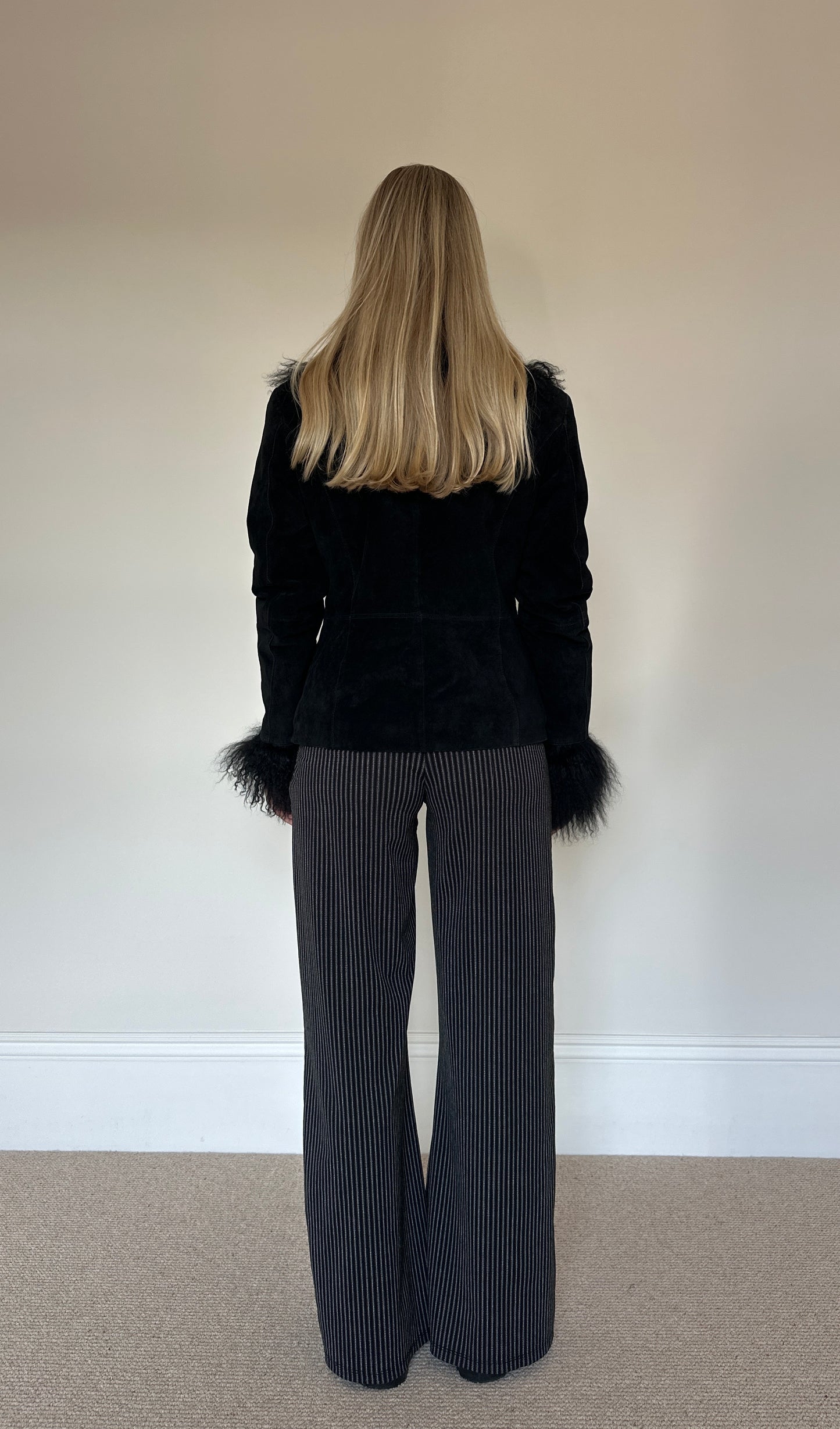 Vintage suede & mongolian afghan jacket