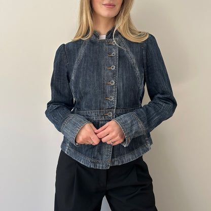 Vintage denim asymmetrical jacket