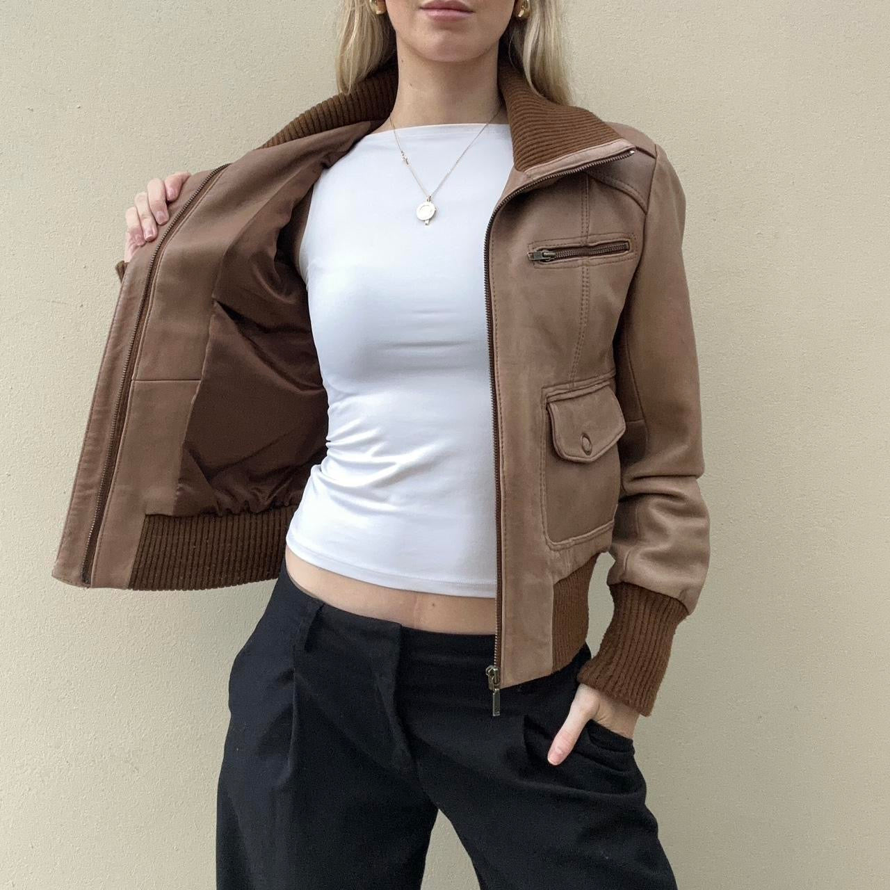 Vintage 00s brown bomber jacket