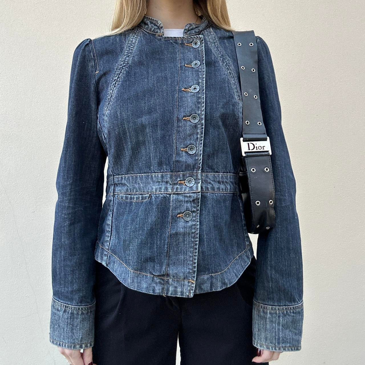 Vintage 00s denim asymmetrical jacket