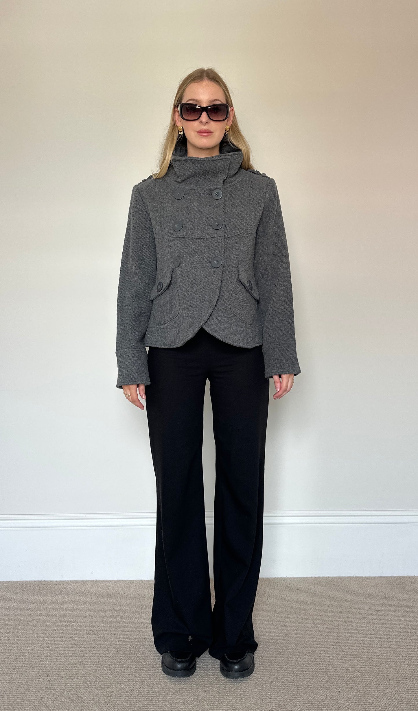 Vintage charcoal pea coat