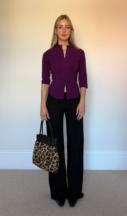 Vintage leopard skin leather bag