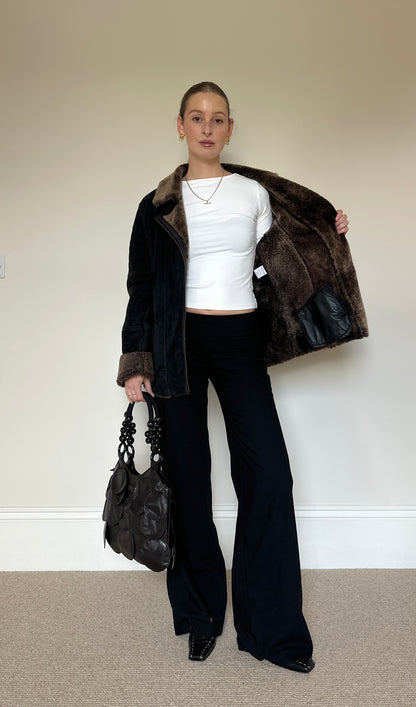 Vintage suede asymmetrical jacket