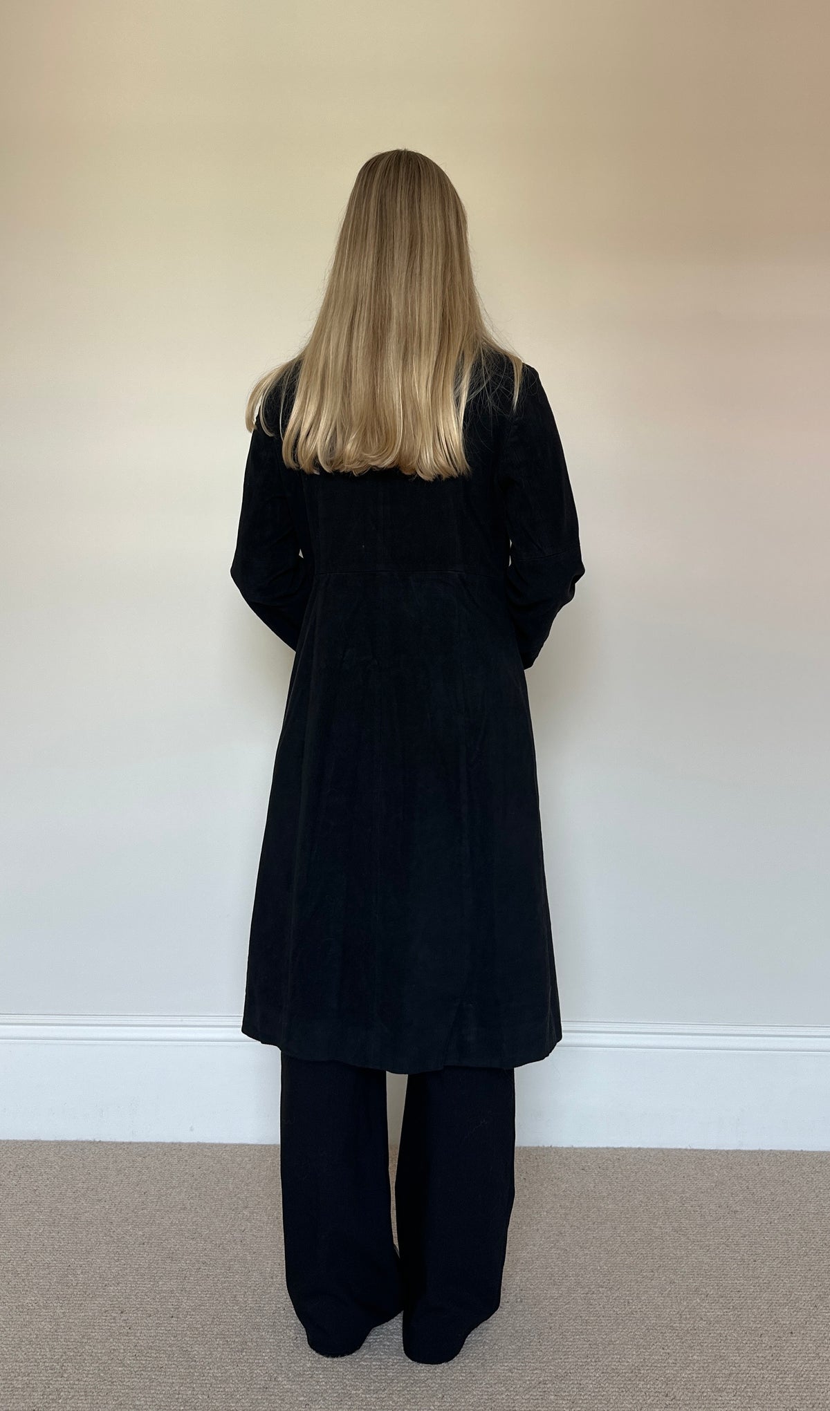Vintage black mongolian fur coat