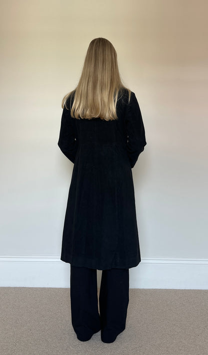 Vintage black mongolian fur coat