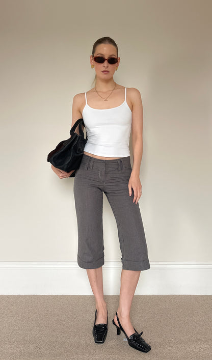Vintage pinstripe capri trousers