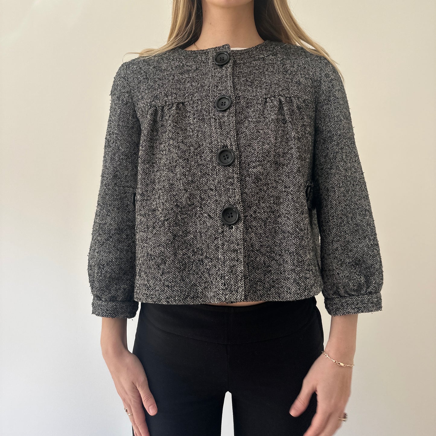 Vintage herringbone pea coat