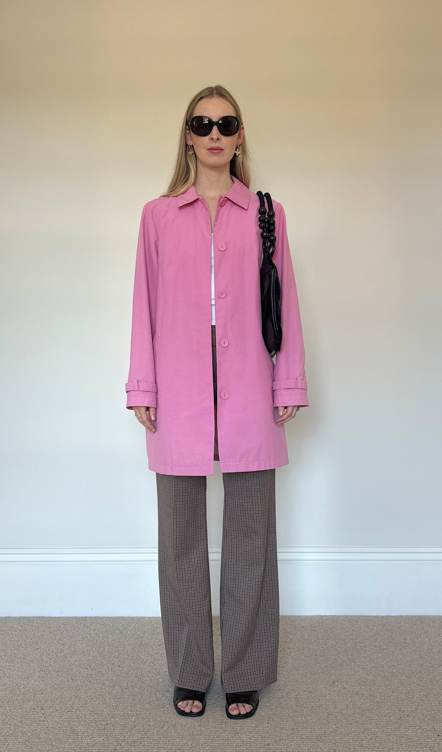 Vintage pink trench coat
