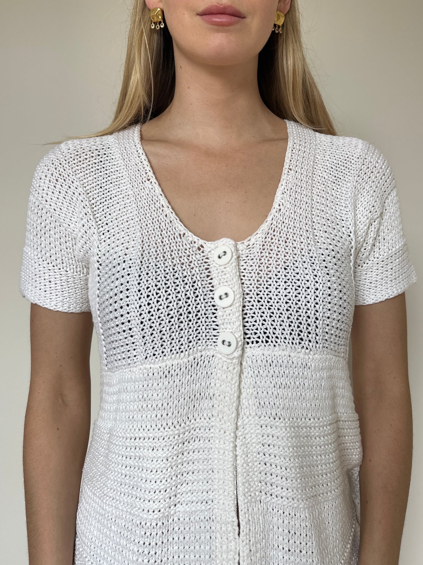 Off-white Knit Baby-Doll Top