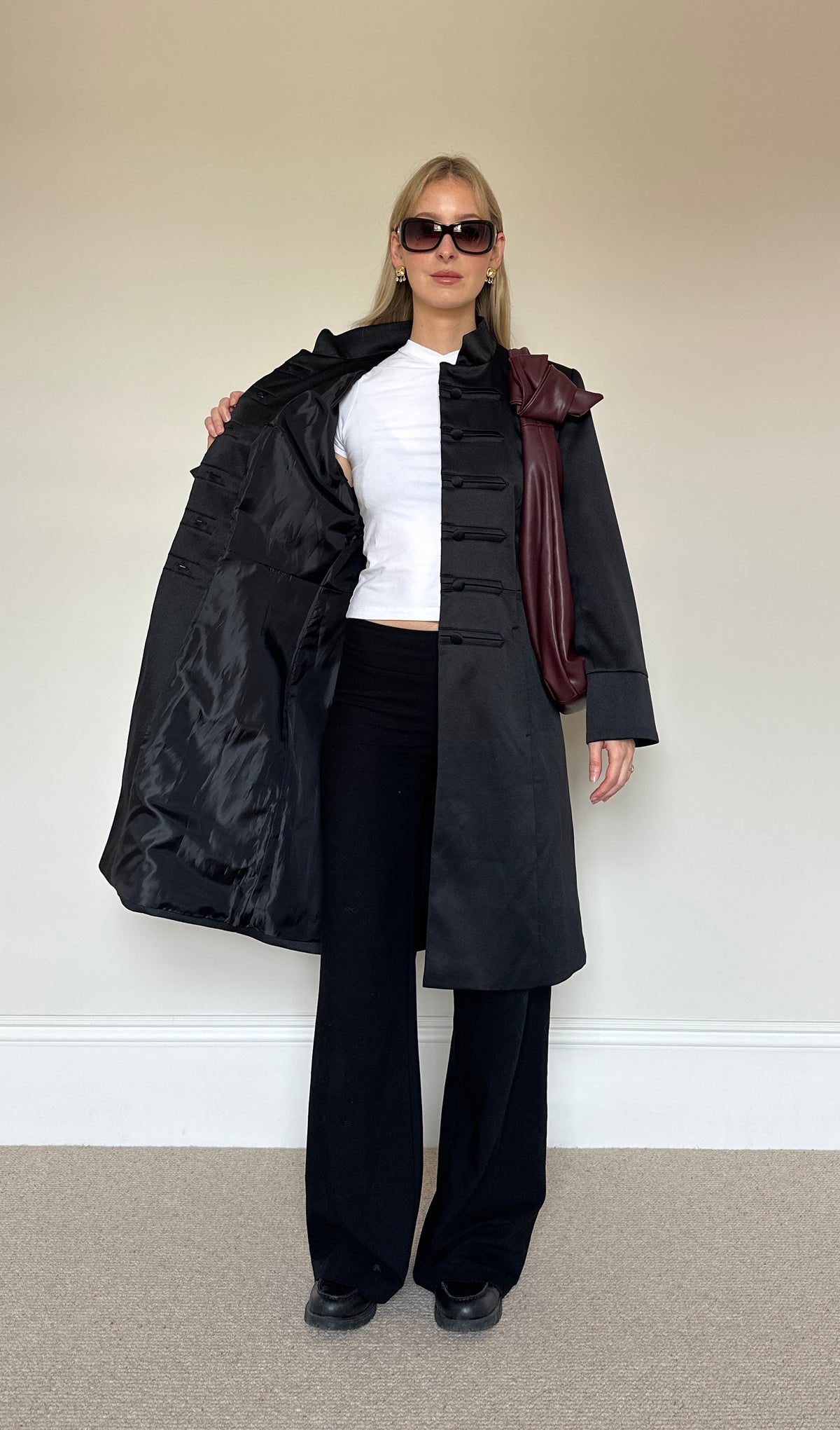 Vintage frog clasp trench coat