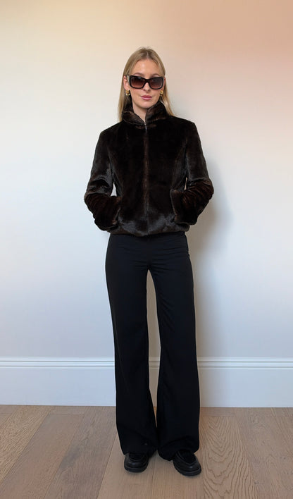 Vintage brown faux fur jacket