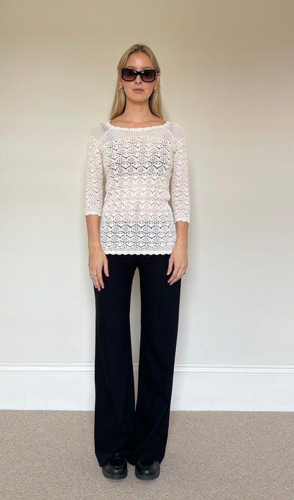 Vintage pointelle Knit Jumper