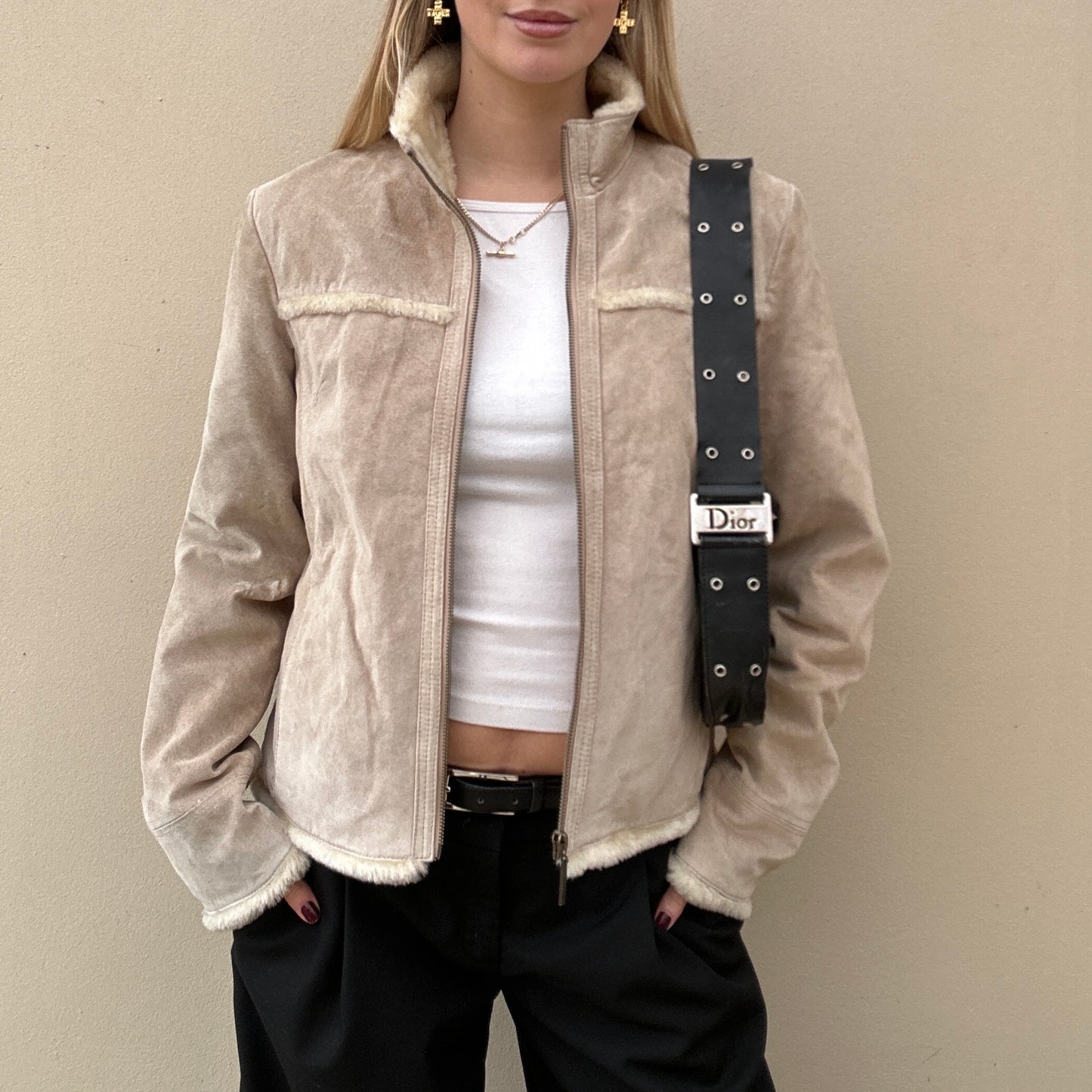 Vintage suede & sherpa jacket
