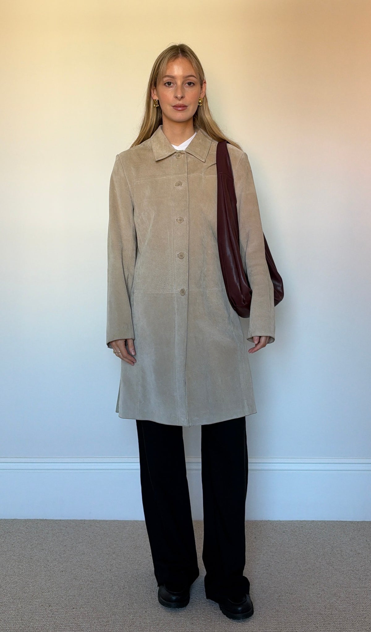 Vintage beige suede jacket