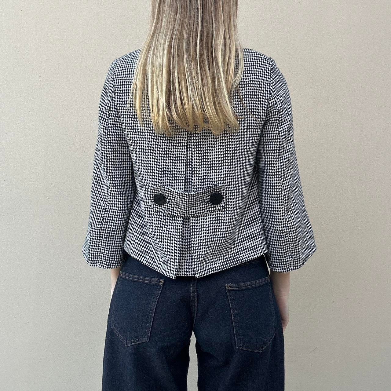 Vintage 00s houndstooth pea coat