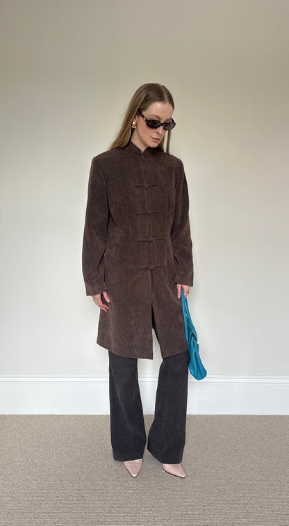 Vintage brown frog clasp jacket