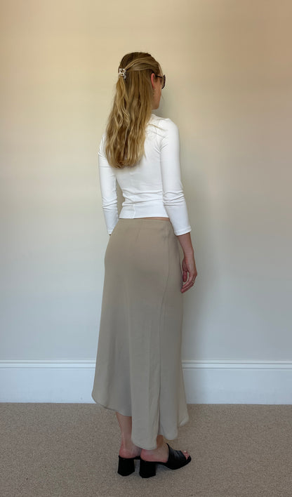 Vintage asymmetrical beige skirt