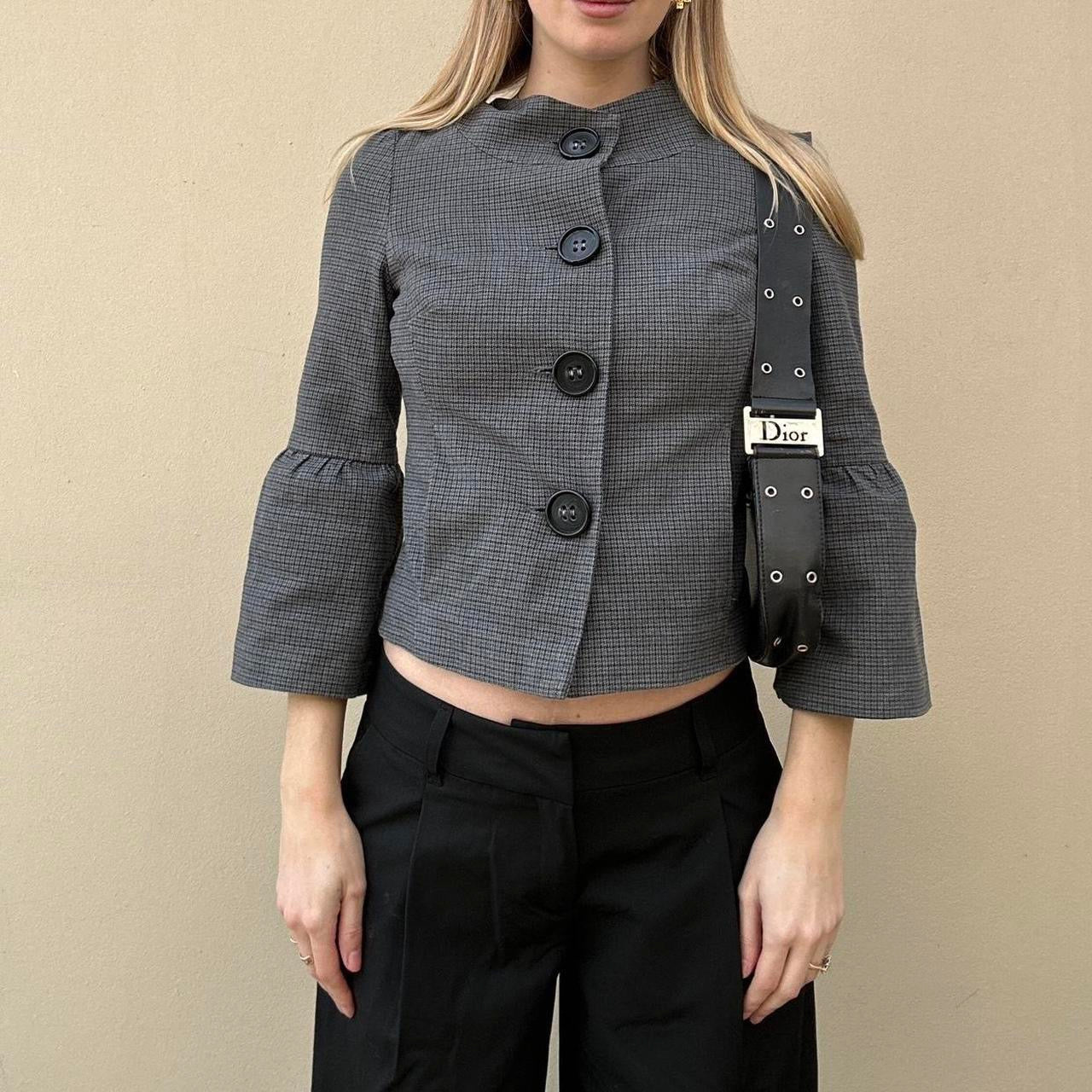 Vintage 00s dogtooth pea coat