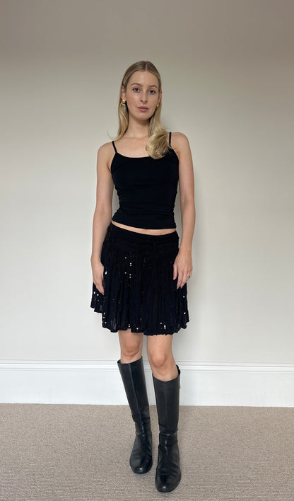 Vintage sequin tie skirt