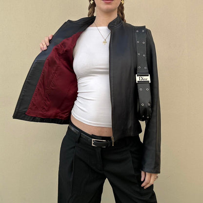 Vintage 90s black leather jacket