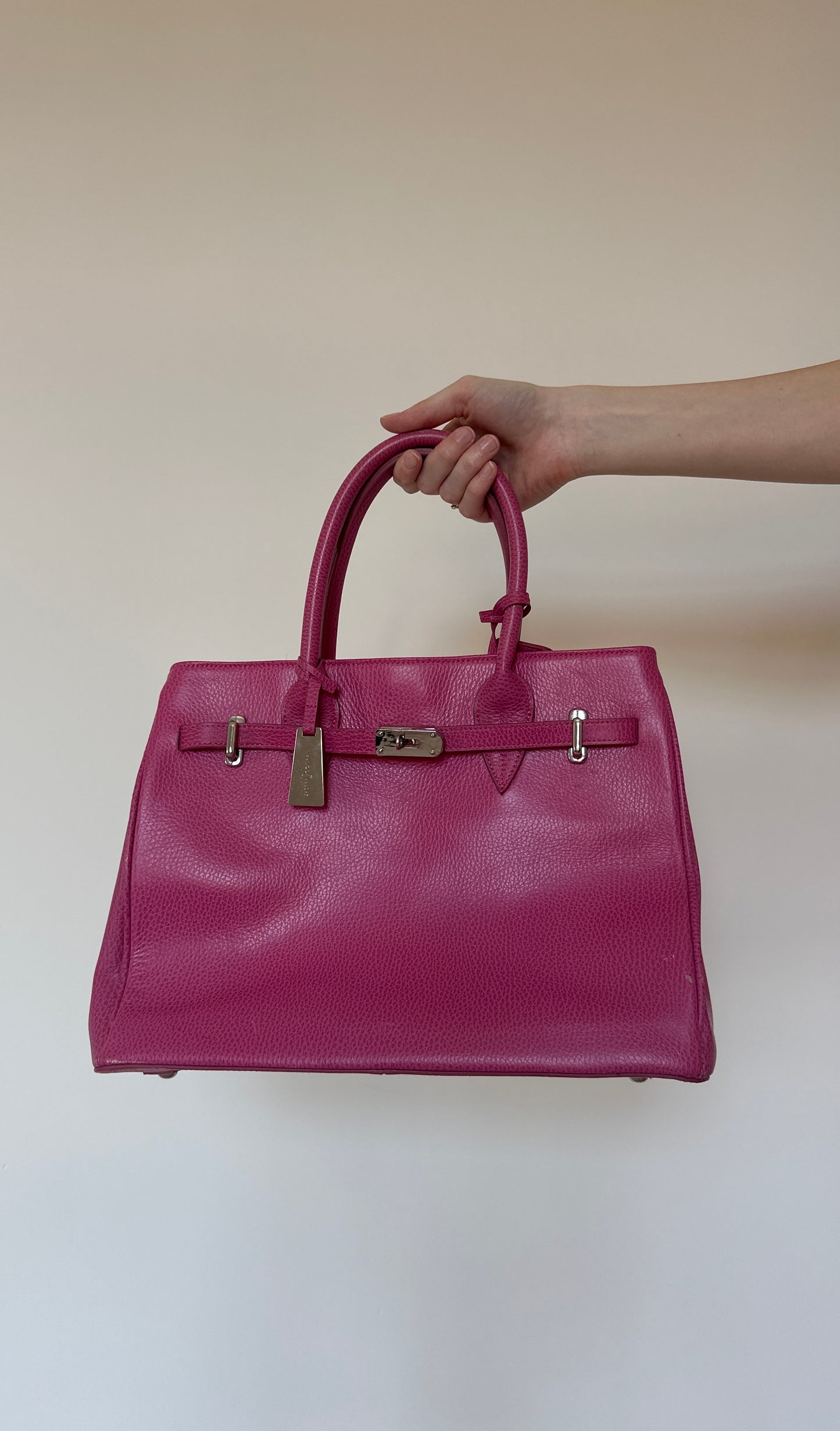 Vintage pink firkin bag