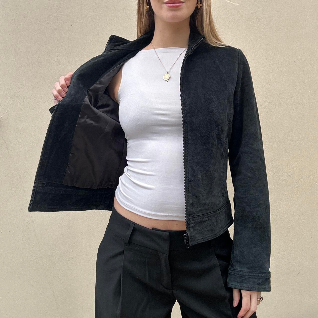 Vintage 00s black suede jacket