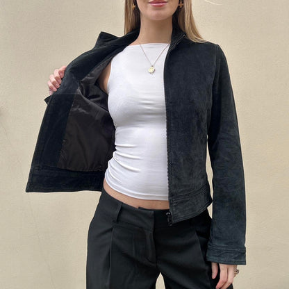 Vintage 00s black suede jacket