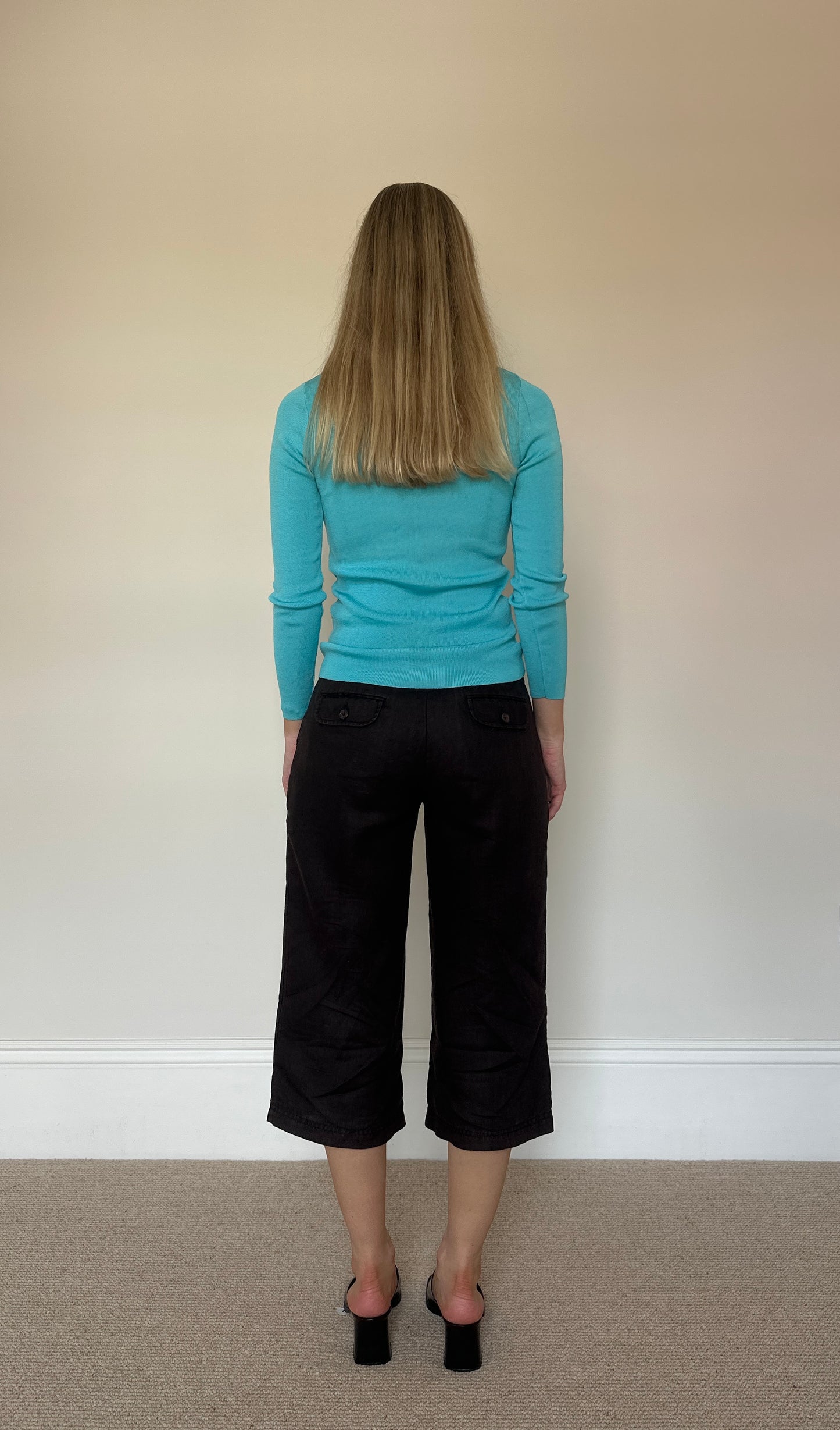 Vintage brown linen capris