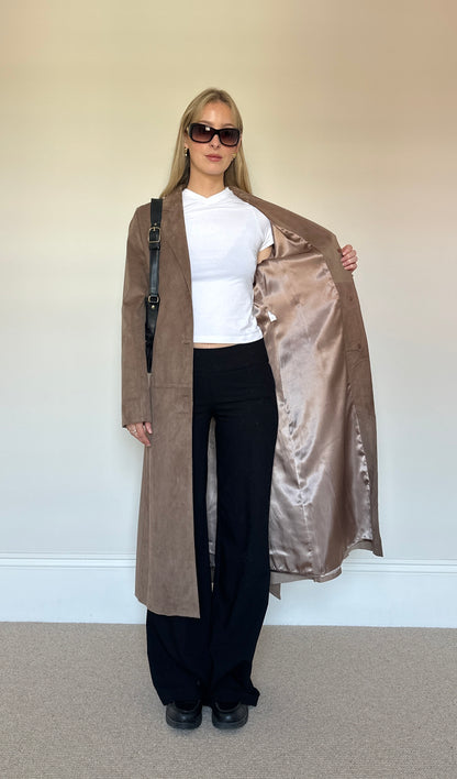 Vintage suede trench coat