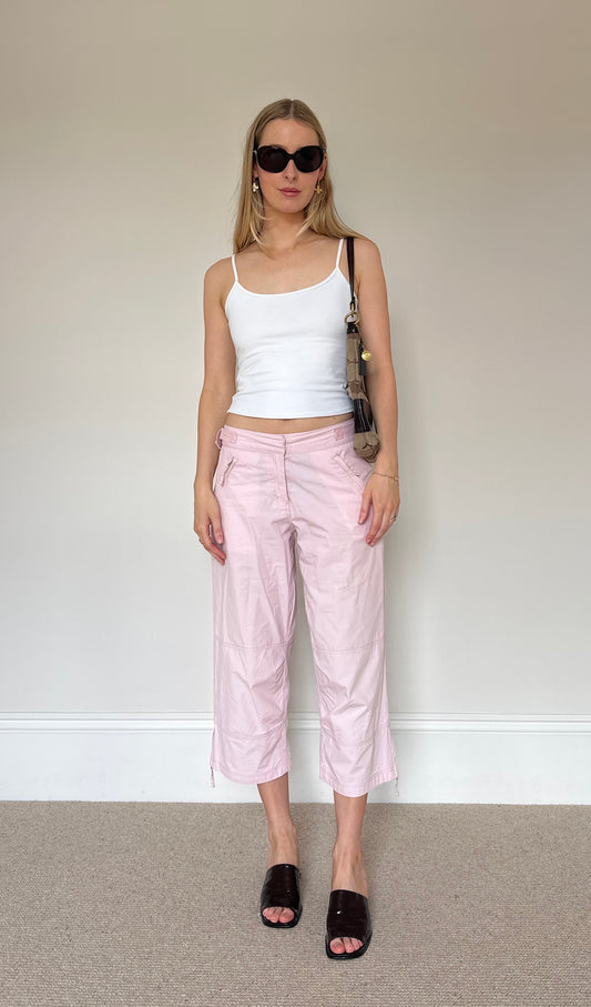 Vintage pink cargo capris
