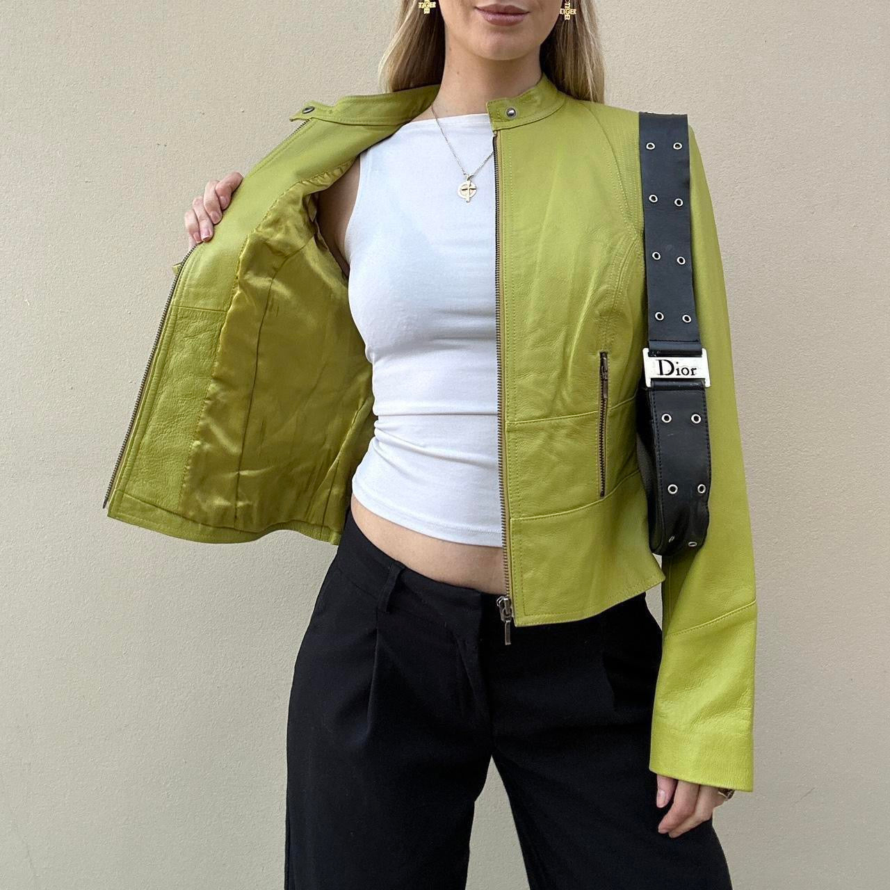 Vintage pistachio leather jacket