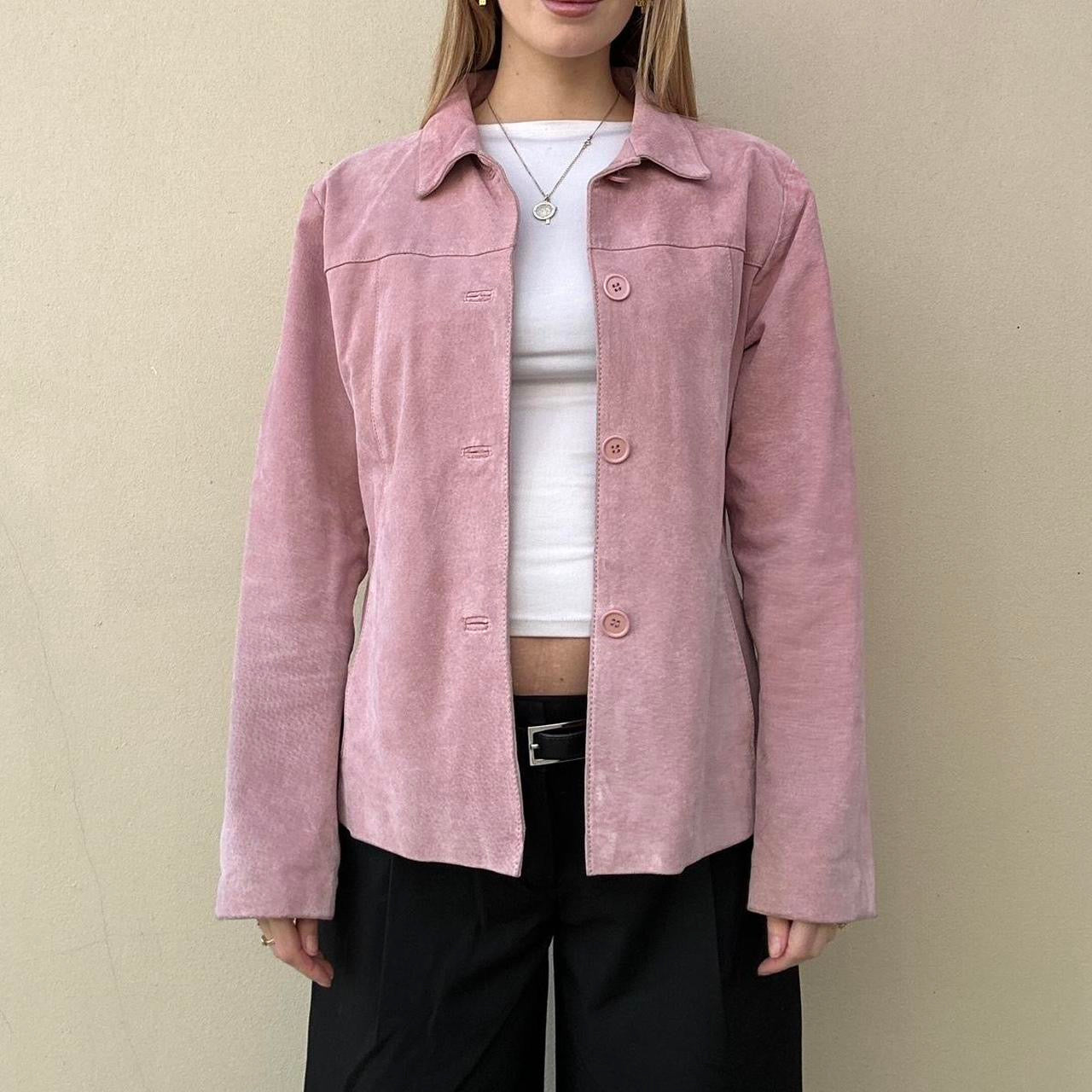 Vintage 00s pink suede jacket