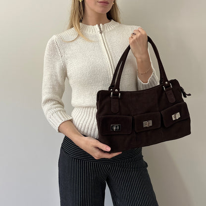 Vintage brown suede bag