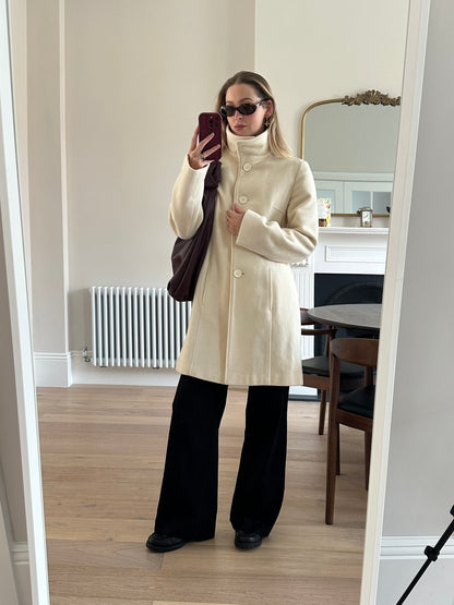 Vintage cream funnel neck jacket