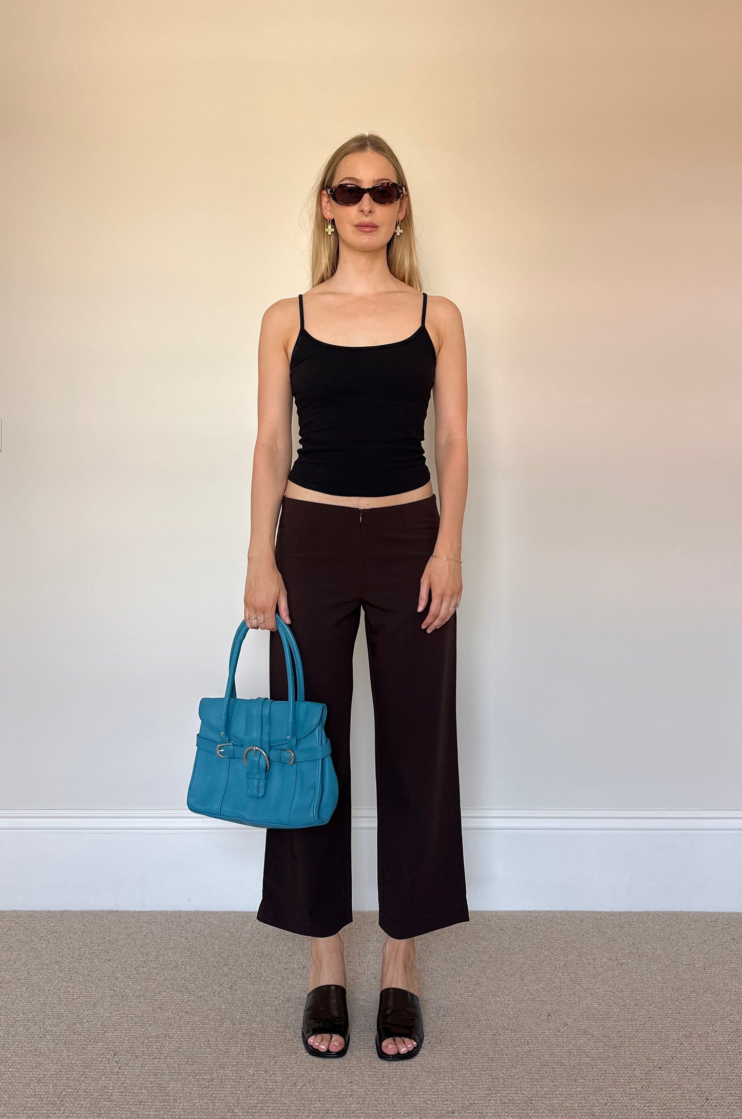 Vintage turquoise leather bag