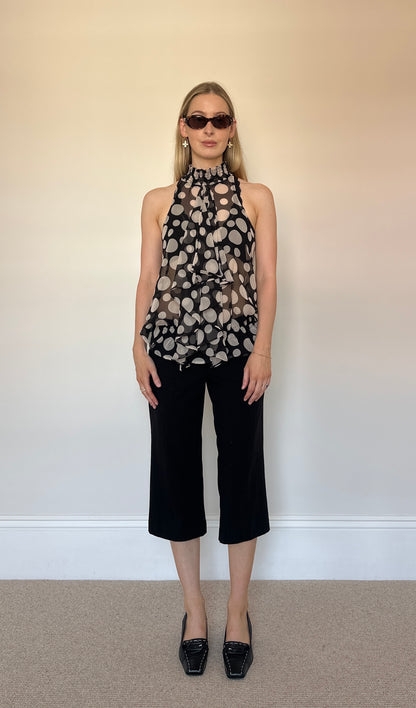 sheer polka dot halter top