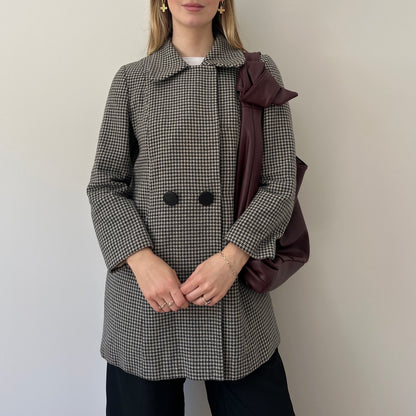Vintage dogtooth pea coat