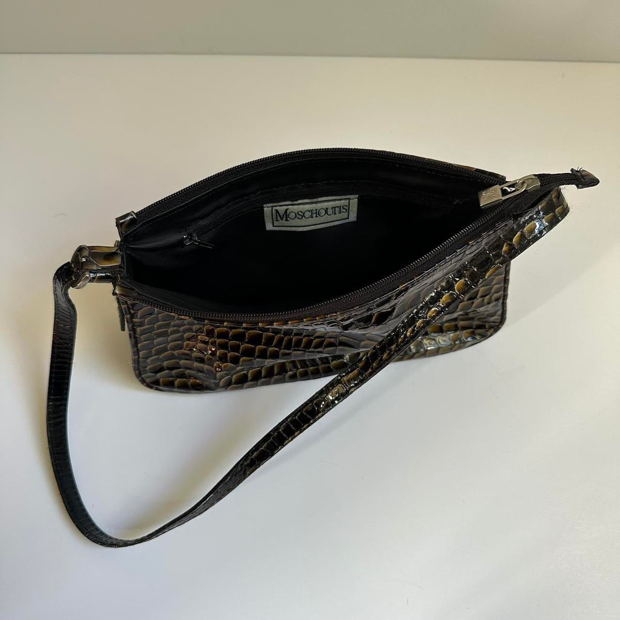 Vintage 90s croc patent handbag