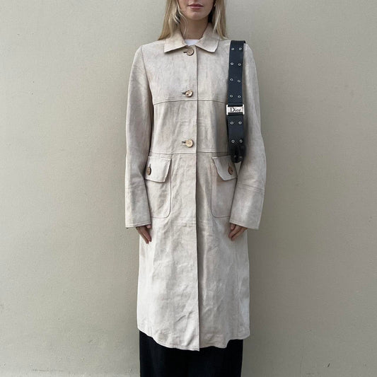 Vintage 00s suede trench coat