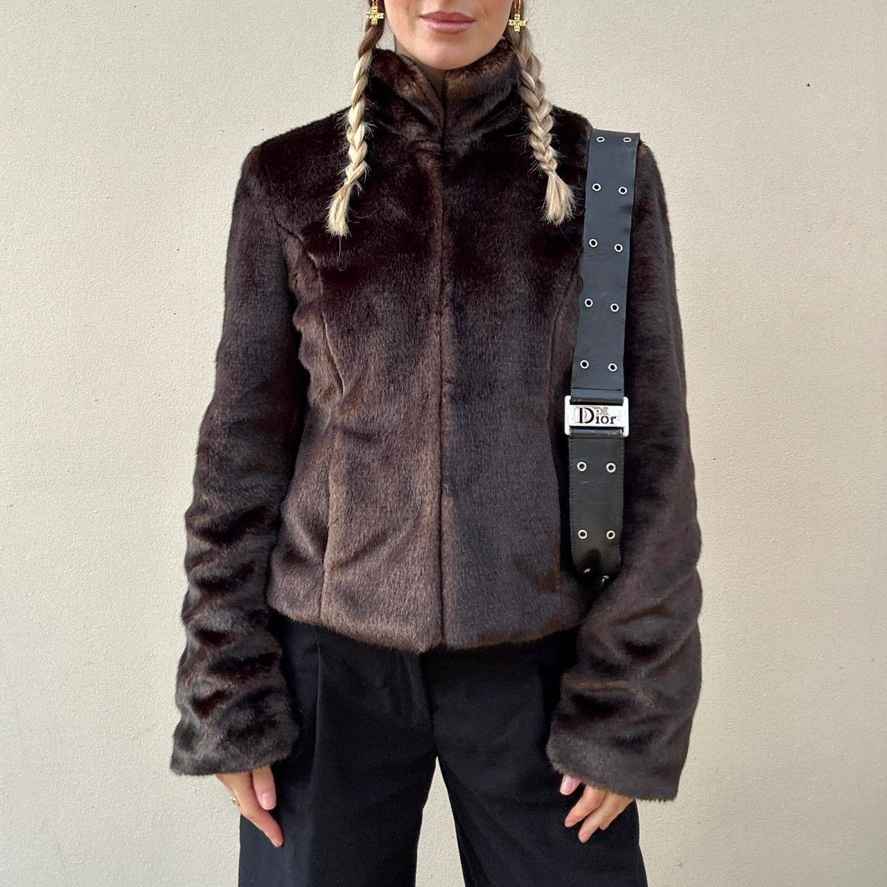 Vintage chocolate brown fur coat