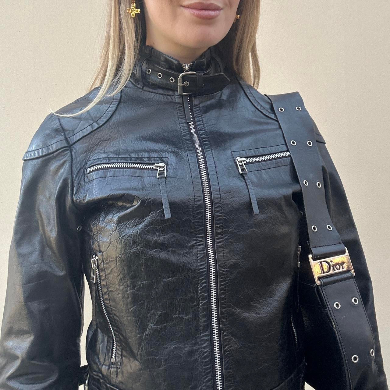 Vintage 00s leather biker jacket